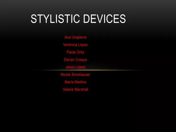 stylistic devices