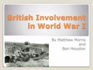British Involvement in World War I