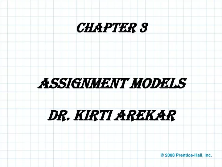 assignment models dr kirti arekar