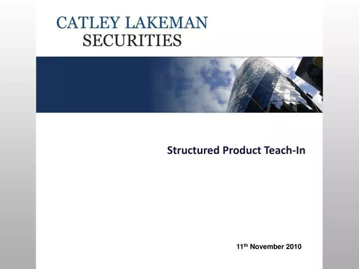 structured product teach in