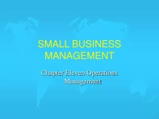 SMALL BUSINESS MANAGEMENT