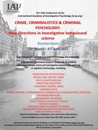 The 12th Conference of the International Academy of Investigative Psychology (ia-ip)