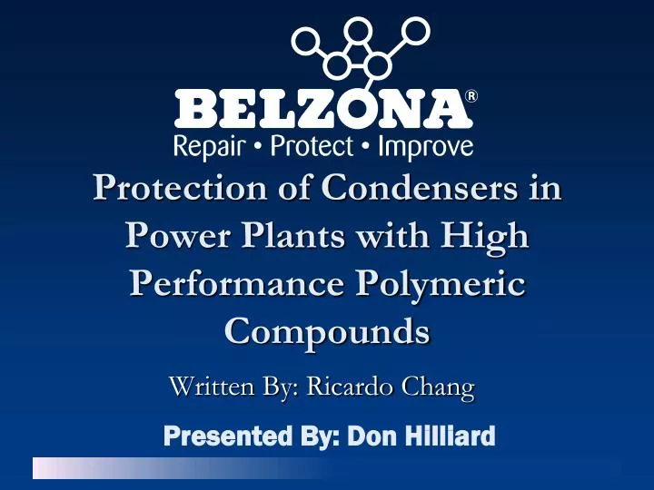 protection of condensers in power plants with high performance polymeric compounds