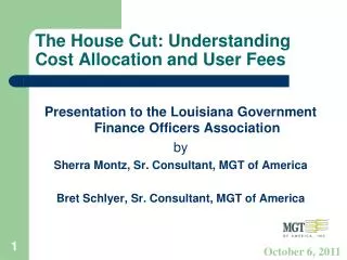 The House Cut: Understanding Cost Allocation and User Fees