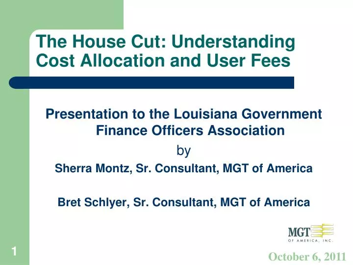 the house cut understanding cost allocation and user fees
