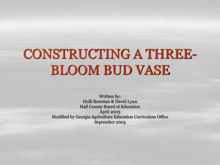 constructing a three bloom bud vase