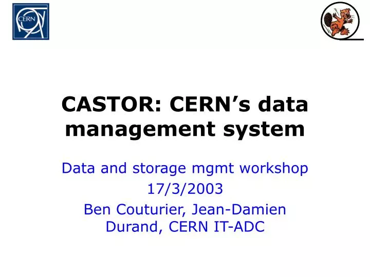 castor cern s data management system