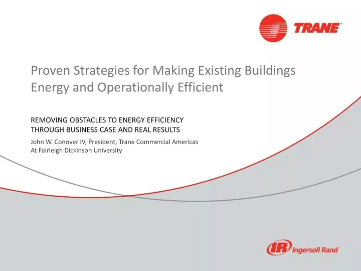 proven strategies for making existing buildings energy and operationally efficient