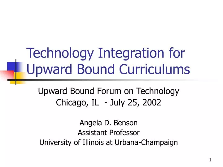 technology integration for upward bound curriculums