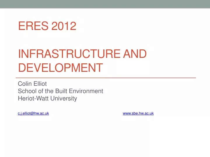 eres 2012 infrastructure and development