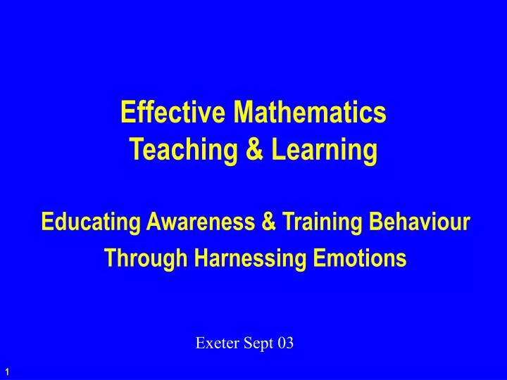 effective mathematics teaching learning