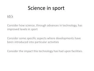 Science in sport