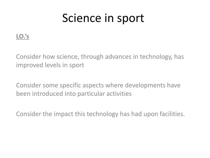 science in sport