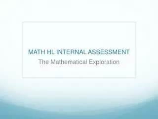 MATH HL INTERNAL ASSESSMENT