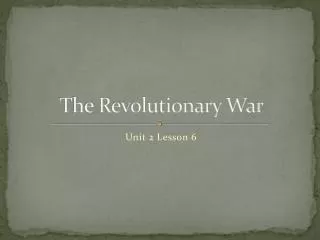 The Revolutionary War