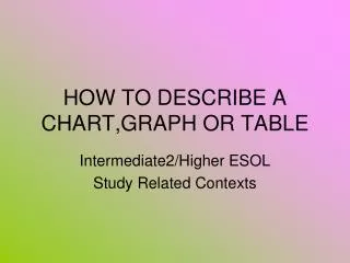 HOW TO DESCRIBE A CHART,GRAPH OR TABLE