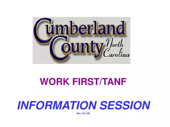 work first tanf information session rev 10 1 09