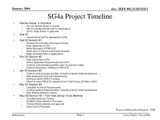 SG4a Project Timeline