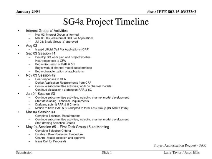 sg4a project timeline