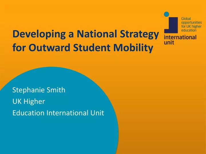 developing a national s trategy for outward s tudent m obility
