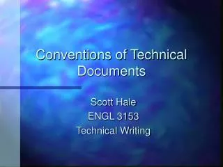 Conventions of Technical Documents