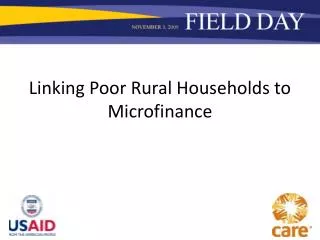 Linking Poor Rural Households to Microfinance