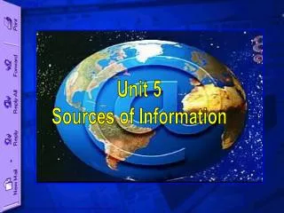 Unit 5 Sources of Information