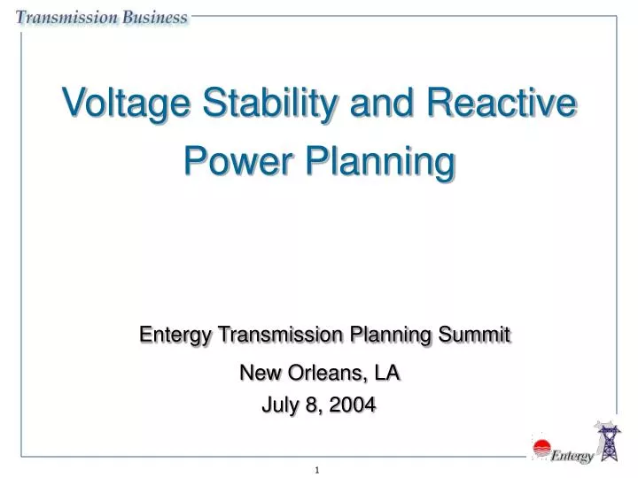 voltage stability and reactive power planning