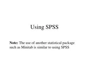 Using SPSS