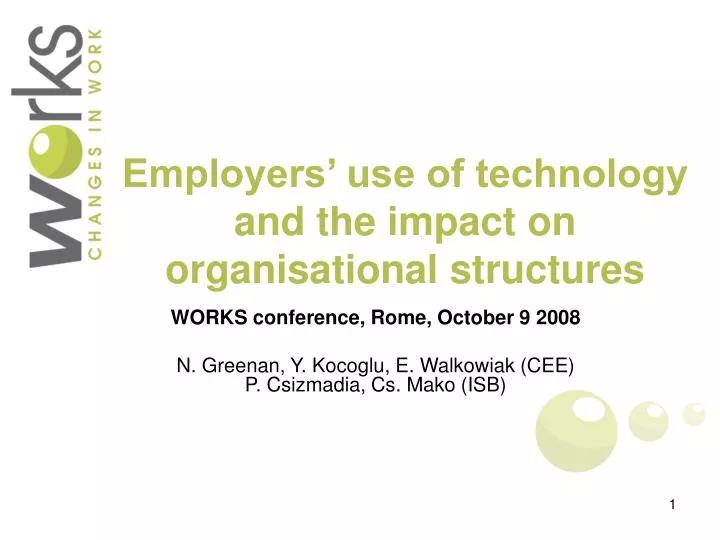 employers use of technology and the impact on organisational structures