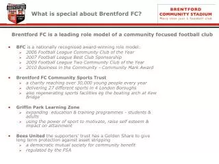 What is special about Brentford FC?