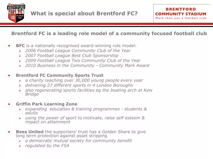 what is special about brentford fc