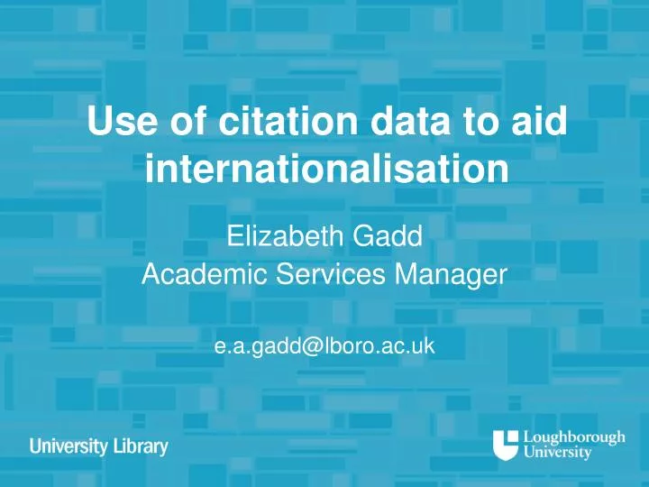 use of citation data to aid internationalisation