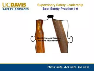 Supervisory Safety Leadership Best Safety Practice # 9