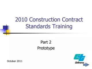 2010 Construction Contract Standards Training