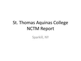 St. Thomas Aquinas College NCTM Report