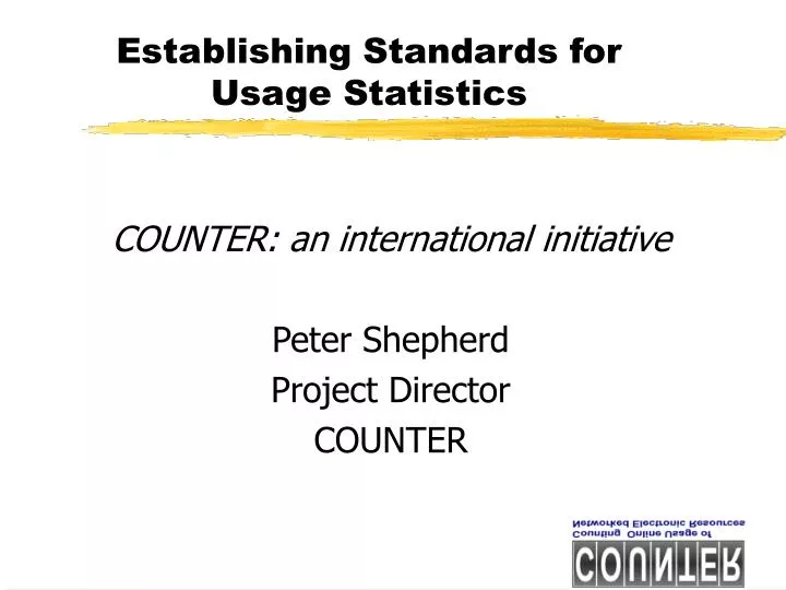 establishing standards for usage statistics