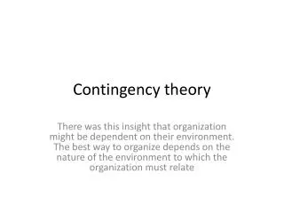 Contingency theory