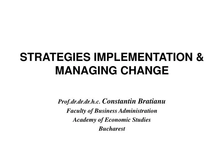 strategies implementation managing change