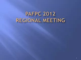 PAFPC 2012 Regional meeting