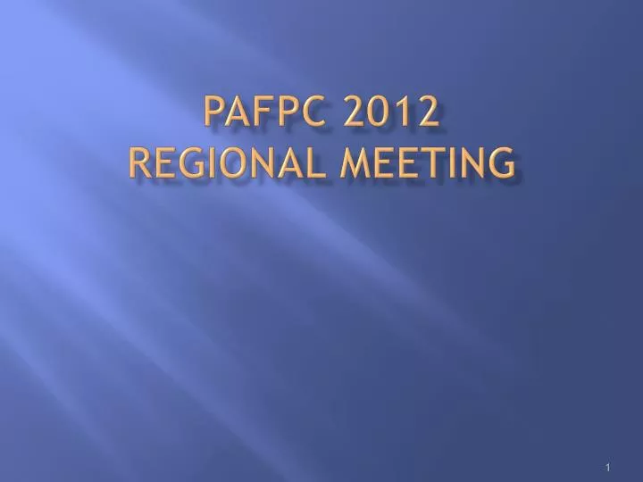 pafpc 2012 regional meeting