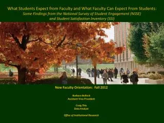 What Students Expect from Faculty and What Faculty Can Expect From Students: