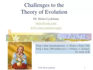 Challenges to the Theory of Evolution