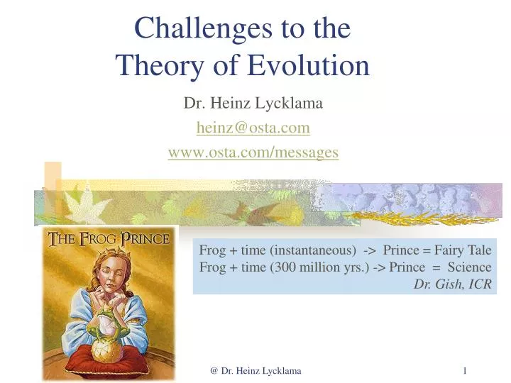 challenges to the theory of evolution