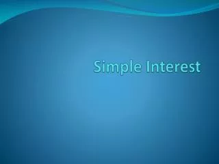 Simple Interest