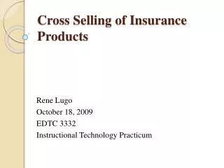Cross Selling of Insurance Products