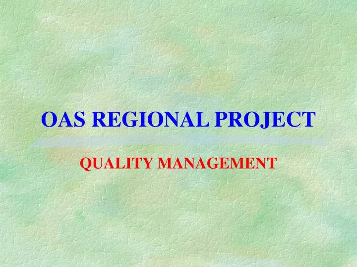 oas regional project