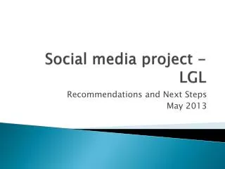 Social media project - LGL
