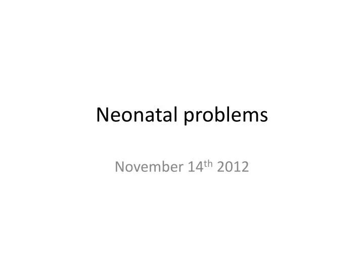 neonatal problems