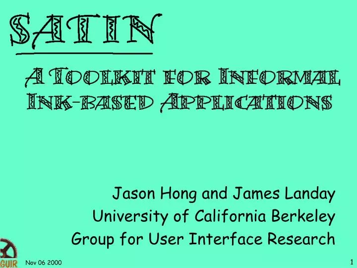 jason hong and james landay university of california berkeley group for user interface research